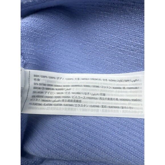 Abercrombie & Fitch BLUE Elevated Scuba Knit Ribbed Crossback Dress Stretchy-S - Picture 6 of 6